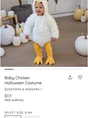 Pottery Barn Kids White and Yellow Chick Costume